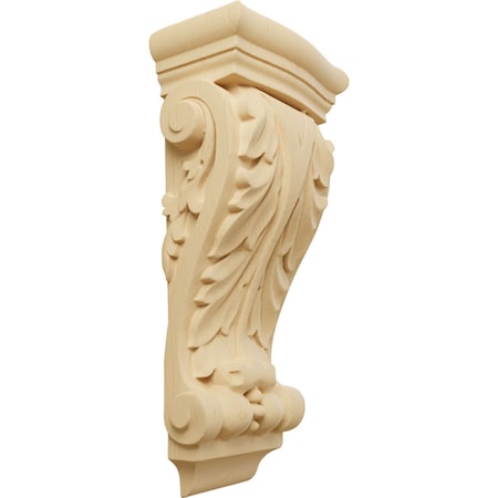 Ekena Millwork 4 1/2"W x 2 3/4"D x 10"H Small Farmingdale Acanthus Pilaster Corbel, Alder COR04X02X10FRAL